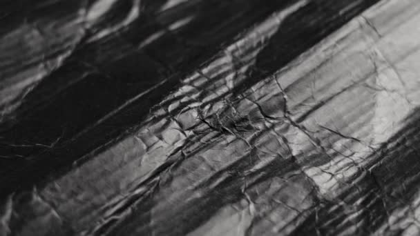 Texture Black Crumpled Worn Paper Wrinkles — Stock Video