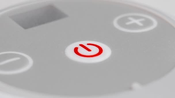 Pressionar Botão Vermelho Para Iniciar Dispositivo Perto — Vídeo de Stock