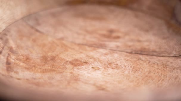 Szárított Tápláló Széles Bab Fava Esik Egy Fából Készült Tálba — Stock videók