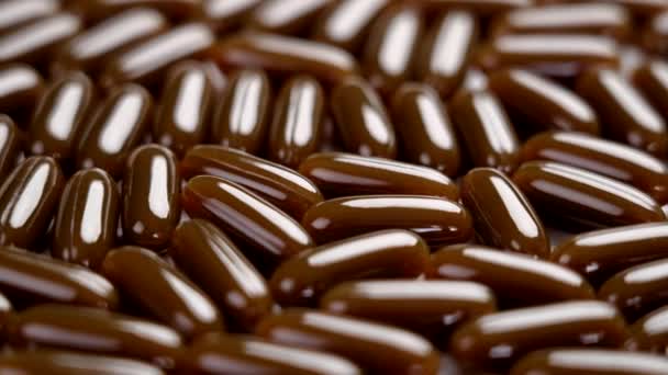 Suplemen Lecithin Kapsul Lembut Menutup Pil Diet Coklat Rotasi — Stok Video