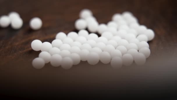 Homeopathic Globules Natural Wood Bowl Kacang Obat Naturopathy Rotasi — Stok Video
