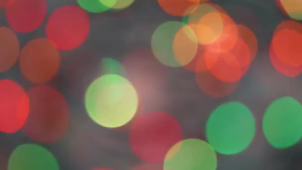 Barevné Rozmazané Vánoční Světlo Třpytilo Novoroční Dekorace Rotace — Stock video