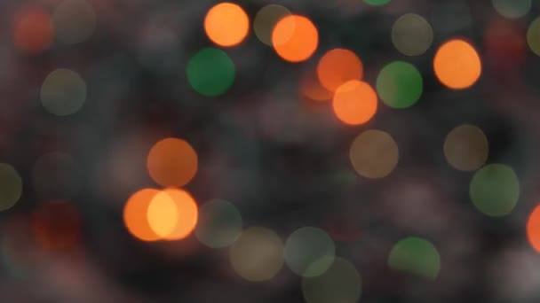 Ünnepi Karácsonyi Fények Izzó Háttér Disocused Szilveszteri Dekoráció Ünnepi Koszorú — Stock videók