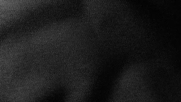 Černá Hrubá Tkaná Textura Plátna Pohyblivým Stínem Tmou Abstraktní Stará — Stock video
