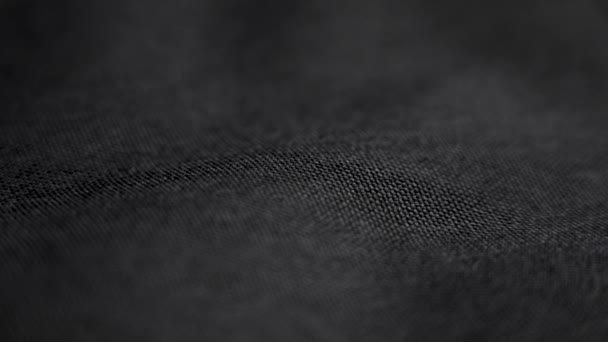 Texture Toile Rugueuse Noire Avec Rotation Lente Fibre Tissée Abstraite — Video