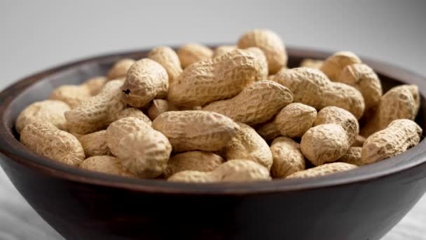 Cacahuètes Rôties Coquille Arachide Entière Noix Goober Non Décortiquées Dans — Video