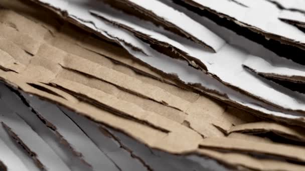 Papírvágó Töltőanyag Törékeny Rendelések Kartonpapírszállítmányaihoz Gyűrött Ráncos Textúra Forgás — Stock videók