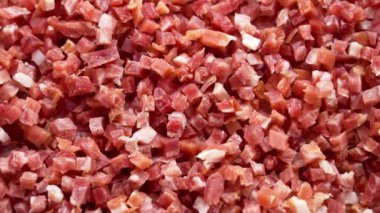 Geleneksel İspanyol jamonuna yakın çekim. Tipik bir et lezzeti. Döndürme