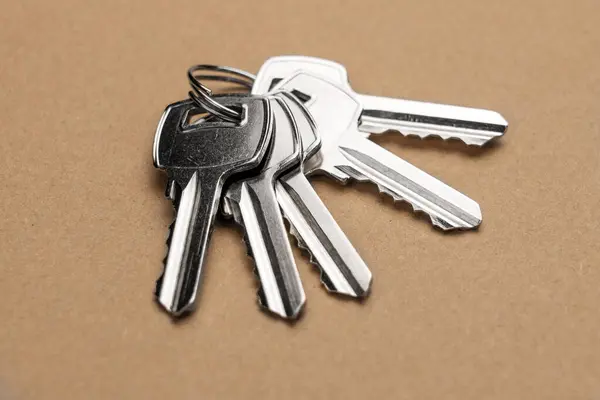 Bir sürü krom daire anahtarı kapanıyor. Ev güvenliği ve güvenlik kavramı