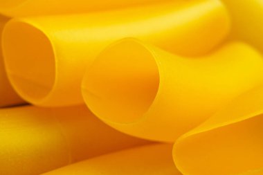 Özel glütensiz Cannelloni. Silindir şeklinde yumurta bazlı İtalyan makarnası. Pişmemiş organik malzeme. Makro çekim