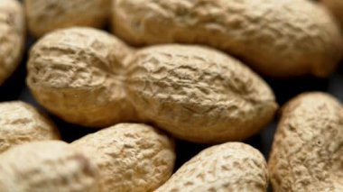 Kahverengi desenli kabuklu organik kabuklu fıstık. Macro Manzarası. Döndürme