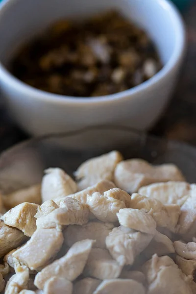 Cooked Chicken Cubes Chinese Food — Stock Photo, Image