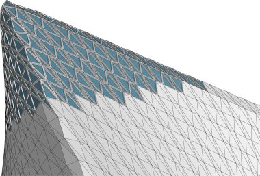  Gelecek perspektifi, soyut mimari duvar kağıdı tasarımı, dijital konsept arkaplan