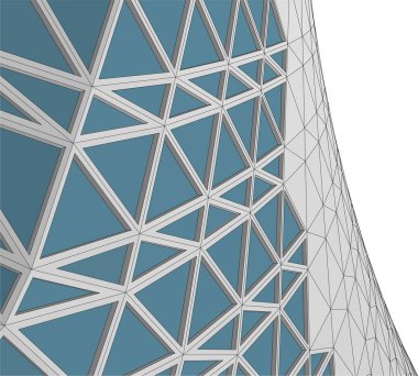  Gelecek perspektifi, soyut mimari duvar kağıdı tasarımı, dijital konsept arkaplan