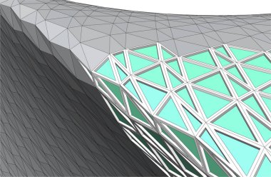  Gelecek perspektifi, soyut mimari duvar kağıdı tasarımı, dijital konsept arkaplan