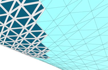  Gelecek perspektifi, soyut mimari duvar kağıdı tasarımı, dijital konsept arkaplan