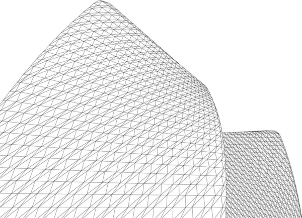 Futuristinen Näkökulma Abstrakti Arkkitehtoninen Tapetti Suunnittelu Digitaalinen Konsepti Tausta — vektorikuva