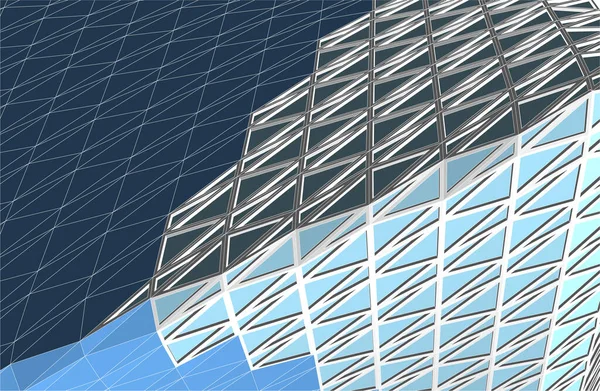 Perspective Futuriste Conception Abstraite Papier Peint Architectural Fond Concept Numérique — Image vectorielle