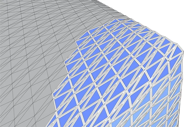 Futuristisch Perspectief Abstract Architectonisch Behang Design Digitale Concept Achtergrond — Stockvector