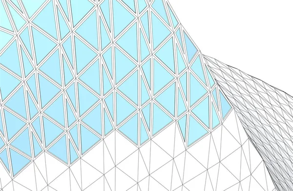 面向未来的观点 抽象的建筑墙纸设计 数字概念背景 — 图库矢量图片