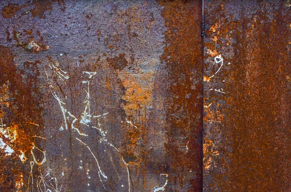 Textura Metal Enferrujado Com Arranhões Rachaduras — Fotografia de Stock