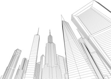 soyut mimari duvar kağıdı gökdelen tasarımı, dijital konsept arkaplan