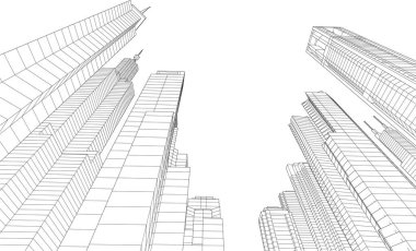 soyut mimari duvar kağıdı gökdelen tasarımı, dijital konsept arkaplan