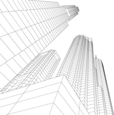 soyut mimari duvar kağıdı gökdelen tasarımı, dijital konsept arkaplan