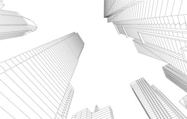 soyut mimari duvar kağıdı gökdelen tasarımı, dijital konsept arkaplan