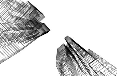 soyut mimari duvar kağıdı gökdelen tasarımı, dijital konsept arkaplan