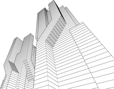 soyut mimari duvar kağıdı gökdelen tasarımı, dijital konsept arkaplan