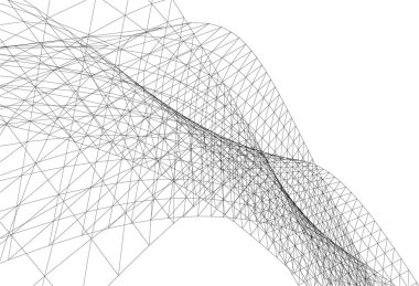  Gelecek perspektifi, soyut mimari duvar kağıdı tasarımı, dijital geometrik konsept arkaplan