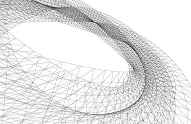  Gelecek perspektifi, soyut mimari duvar kağıdı tasarımı, dijital geometrik konsept arkaplan