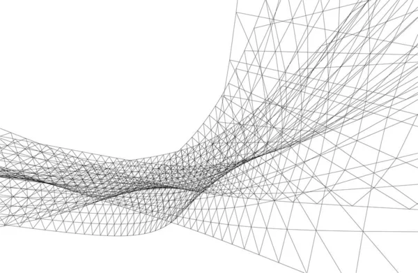 未来的な視点抽象的な建築壁紙デザインデジタル幾何学的概念の背景 — ストックベクタ