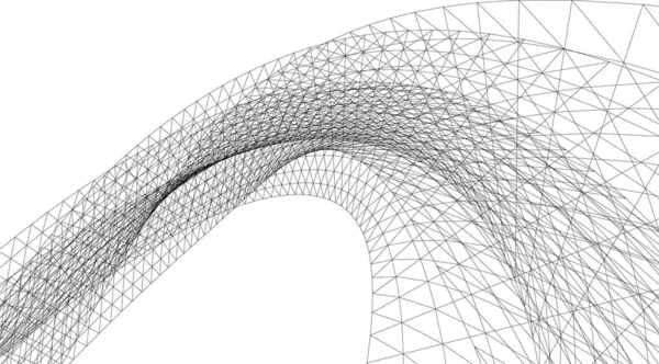 Futurisztikus Perspektíva Absztrakt Építészeti Tapéta Tervezés Digitális Geometriai Koncepció Háttér — Stock Vector