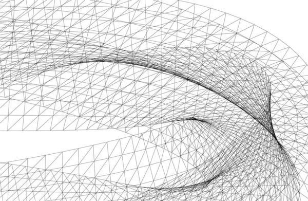 Futuristische Perspektive Abstraktes Architektonisches Tapetendesign Digitaler Geometrischer Konzepthintergrund — Stockvektor