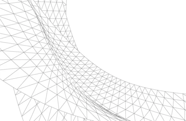 Futuristický Pohled Abstraktní Architektonický Design Tapet Digitální Geometrický Koncept Pozadí — Stockový vektor