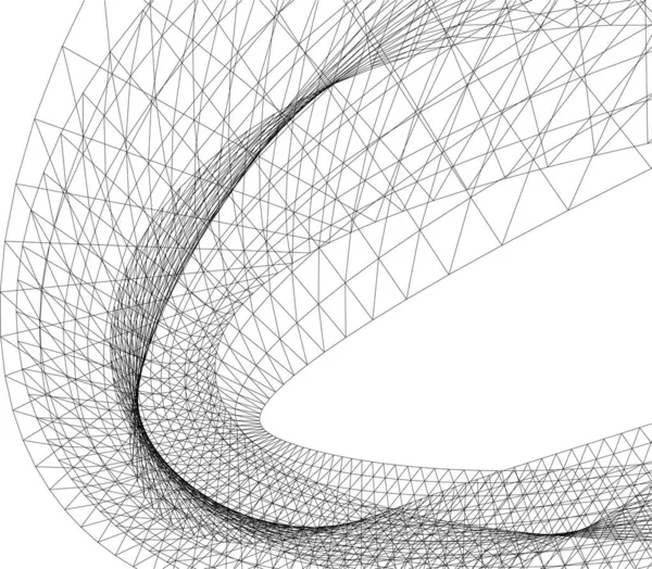 面向未来的观点 抽象的建筑墙纸设计 数字几何概念背景 — 图库矢量图片