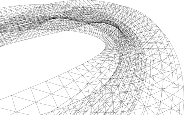 Φουτουριστική Προοπτική Αφηρημένη Αρχιτεκτονική Ταπετσαρία Σχεδιασμό Ψηφιακή Γεωμετρική Έννοια Φόντο — Διανυσματικό Αρχείο