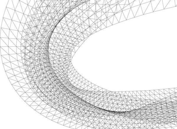 Futuristische Perspektive Abstraktes Architektonisches Tapetendesign Digitaler Geometrischer Konzepthintergrund — Stockvektor