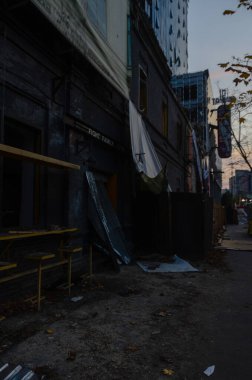 Ukrayna 'da savaş. Rus füze saldırısının sonuçları. Şehir merkezinde yıkım ve hasar. Kyiv, Ukrayna, Ekim 2022