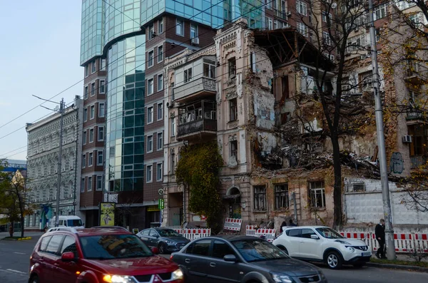 Guerra Ucrânia Consequências Ataque Mísseis Russo Destruição Danos Centro Cidade — Fotografia de Stock