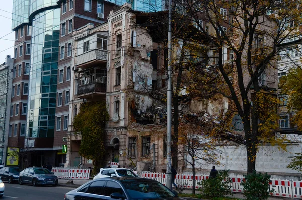 Guerra Ucrania Consecuencias Ataque Con Misiles Rusos Destrucción Daños Centro —  Fotos de Stock