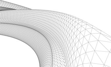  Gelecek perspektifi, soyut mimari duvar kağıdı tasarımı, dijital geometrik konsept arkaplan