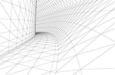  Gelecek perspektifi, soyut mimari duvar kağıdı tasarımı, dijital geometrik konsept arkaplan