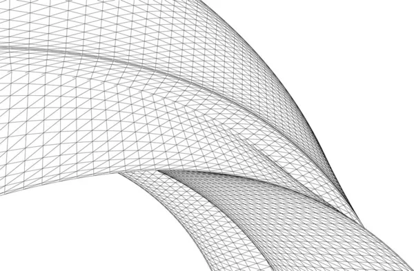 Gelecek Perspektifi Soyut Mimari Duvar Kağıdı Tasarımı Dijital Geometrik Konsept — Stok Vektör