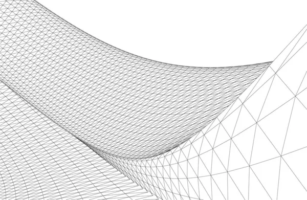 Futurystyczna Perspektywa Abstrakcyjny Projekt Tapety Architektonicznej Cyfrowe Geometryczne Tło Koncepcyjne — Wektor stockowy
