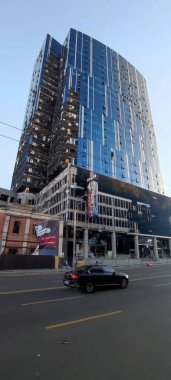 Ukrayna 'da savaş. Rus füze saldırısının sonuçları. Şehir merkezinde yıkım ve hasar. Kyiv, Ukrayna, Ekim 2022