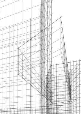 Şehir mimarisinin 3D çizimi, mimari duvar kağıdı tasarımı