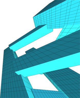 Şehir mimarisinin 3D çizimi, mimari duvar kağıdı tasarımı